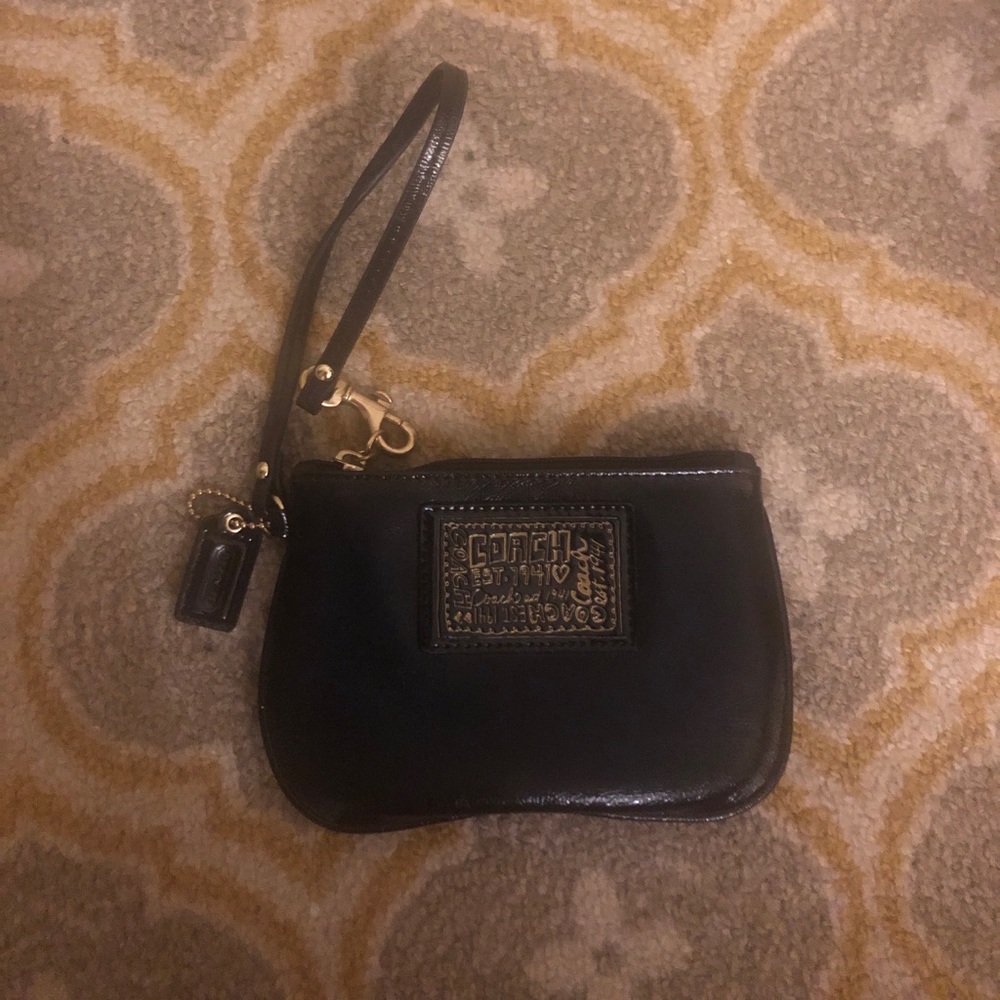 Coach Black Poppy Wristlet